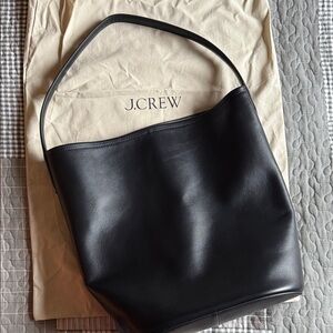 J. Crew Sleek Black Tote Leather Bag